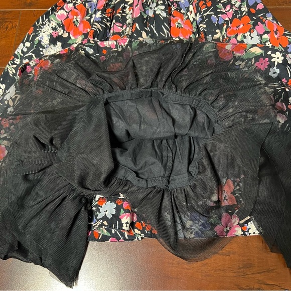 FREE PEOPLE Sunkissed Summer Floral Mini Skater Dress Back Cut Out Size 4 - Picture 9 of 14